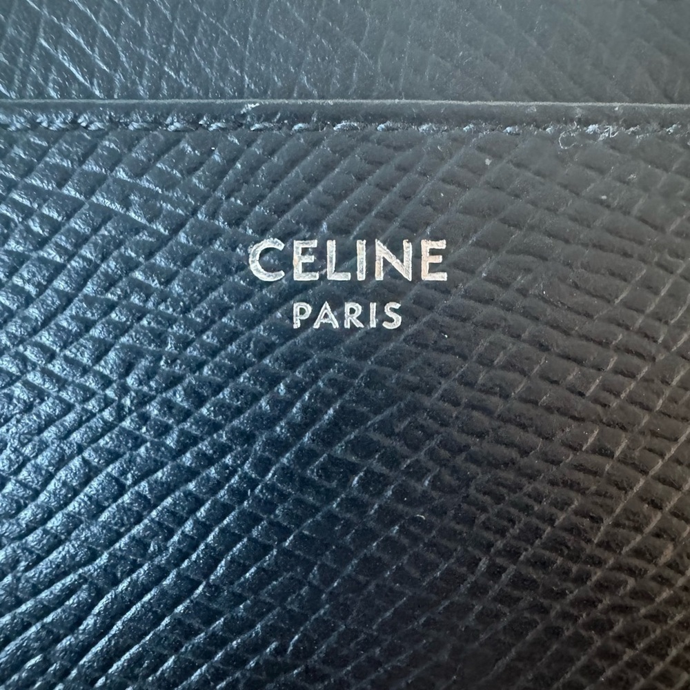 Celine Black Textured Leather Card Pouch - Picture 10 of 11